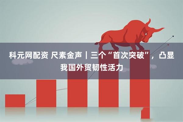科元网配资 尺素金声｜三个“首次突破”，凸显我国外贸韧性活力